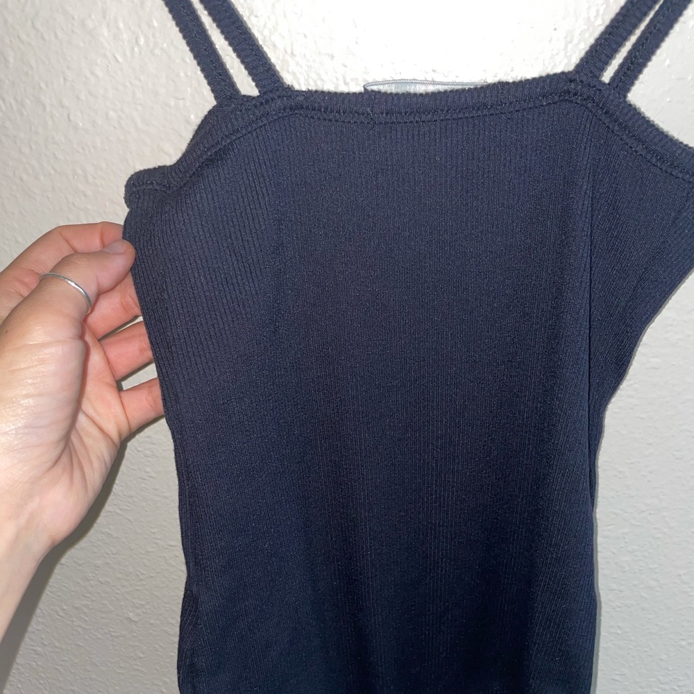 Brandy Melville Black Ribbed Anna Bodysuit O/S - Picture 3 of 5